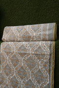 Charcoal Grey & Ochre Hand-Block Printed Pure Cotton Summer Dohar 90x108