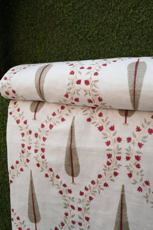 Cypress Garden Hand-Block Printed Pure Cotton Summer Dohar 90x108