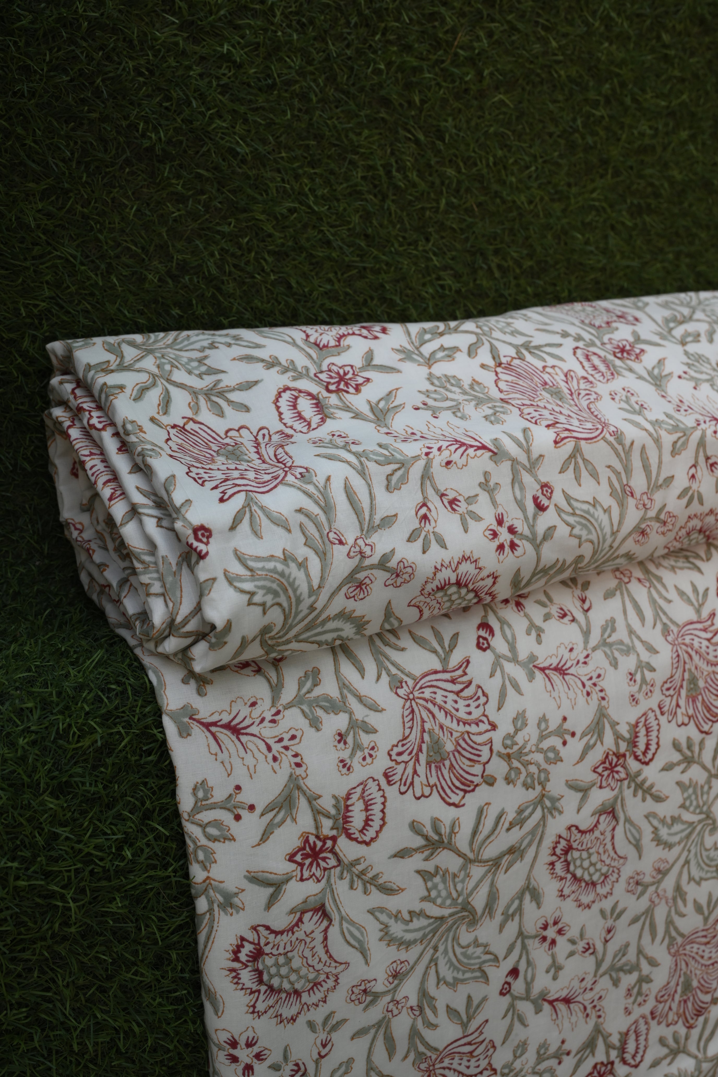 Cypress Garden Hand-Block Printed Pure Cotton Summer Dohar 90x108