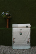 Oasis Palm Hand-Block Printed Pure Cotton Summer Dohar 90x108