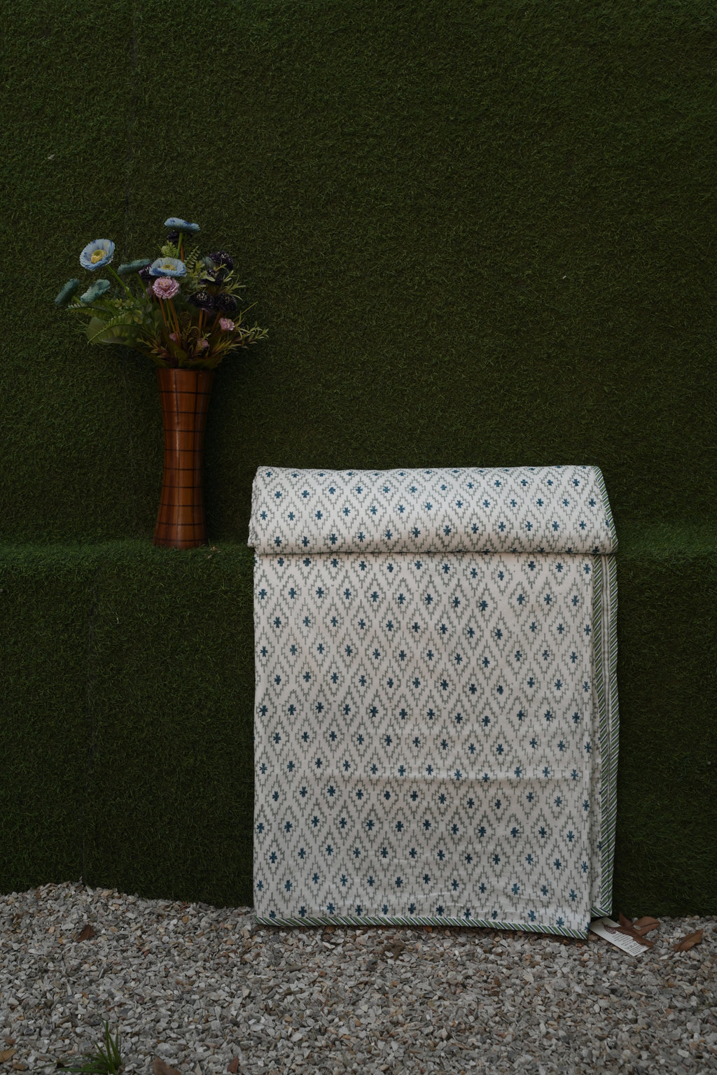 Oasis Palm Hand-Block Printed Pure Cotton Summer Dohar 90x108