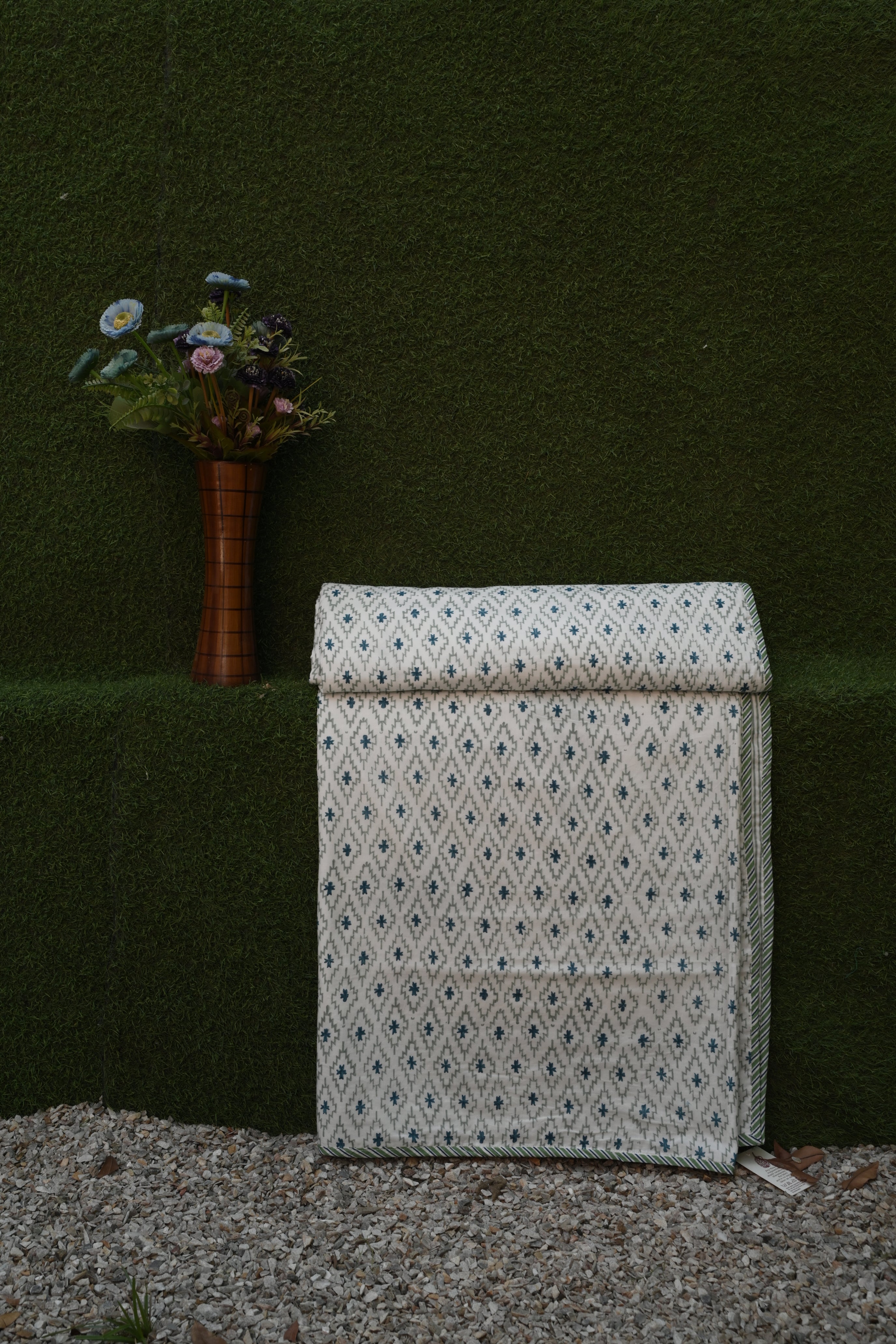 Oasis Palm Hand-Block Printed Pure Cotton Summer Dohar 90x108