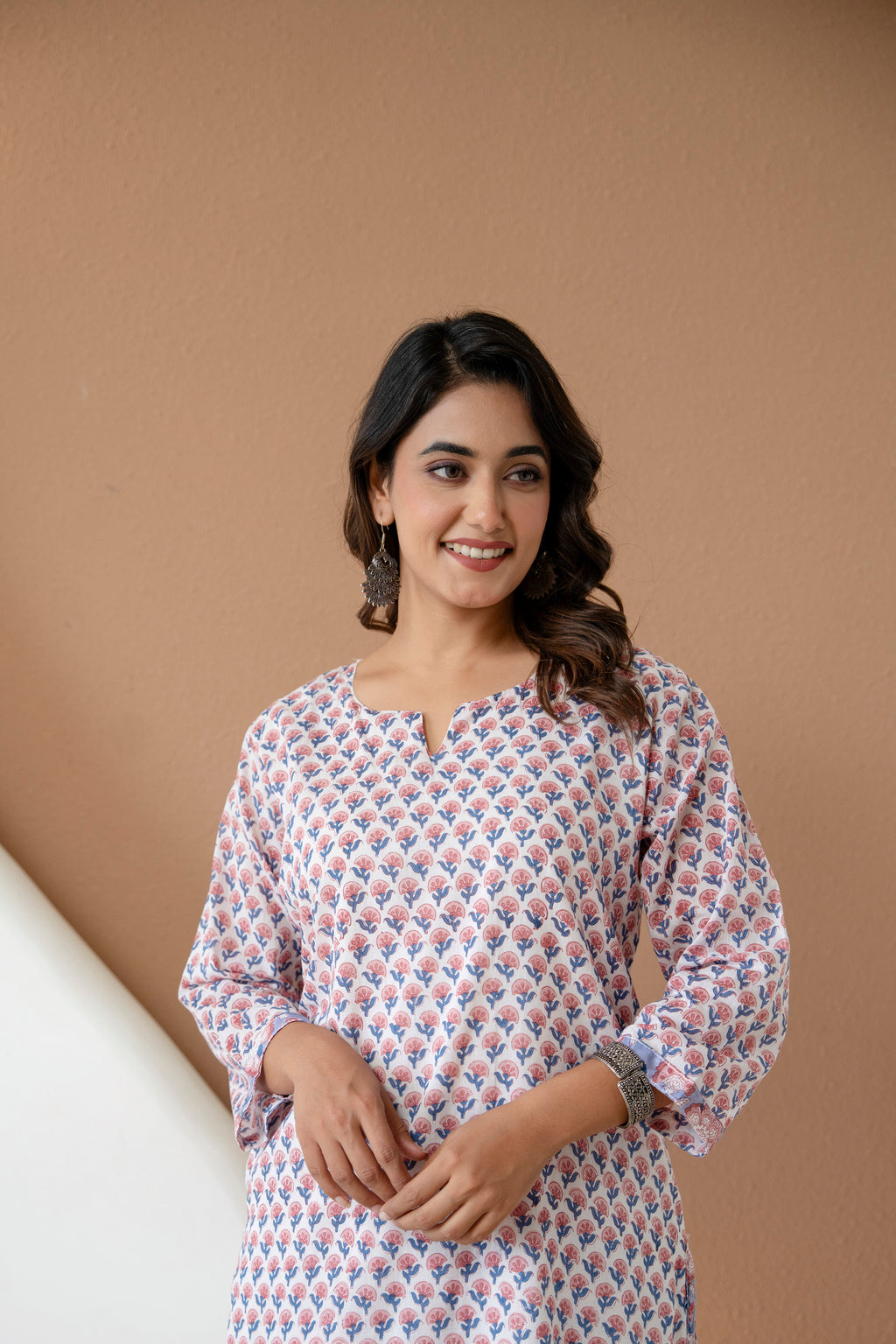 Meadow Bloom Hand-Block Printed Pure Cotton Kurta Set