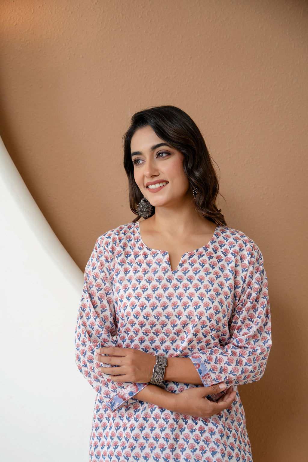 Meadow Bloom Hand-Block Printed Pure Cotton Kurta Set